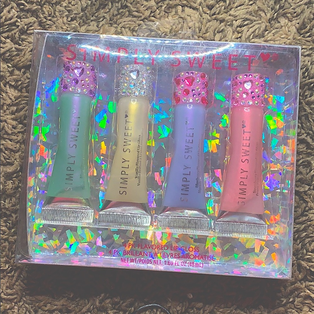 Simply sweet lip gloss with diamonds